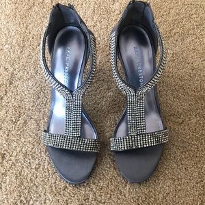 NWT Silver Stud Encrusted Heels